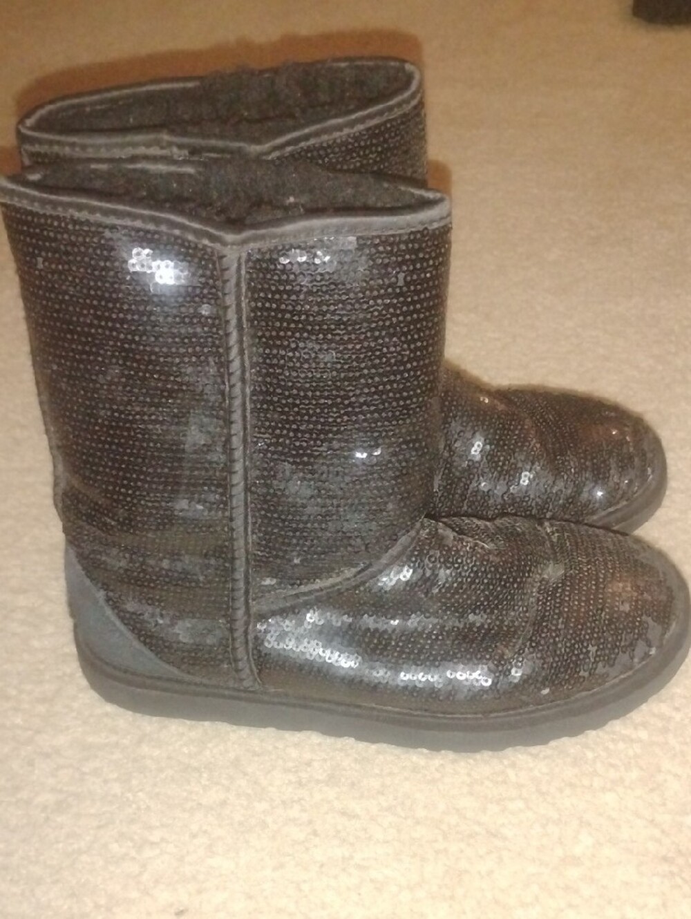 UGG Black Sequin Short Booties